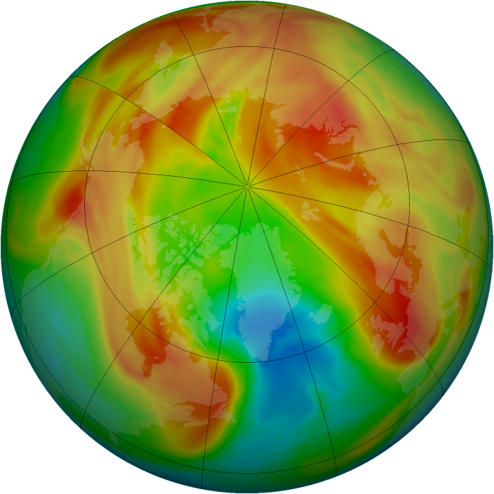 Arctic ozone map for 19 March 2007